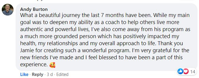 Facebook post from Andy Burton