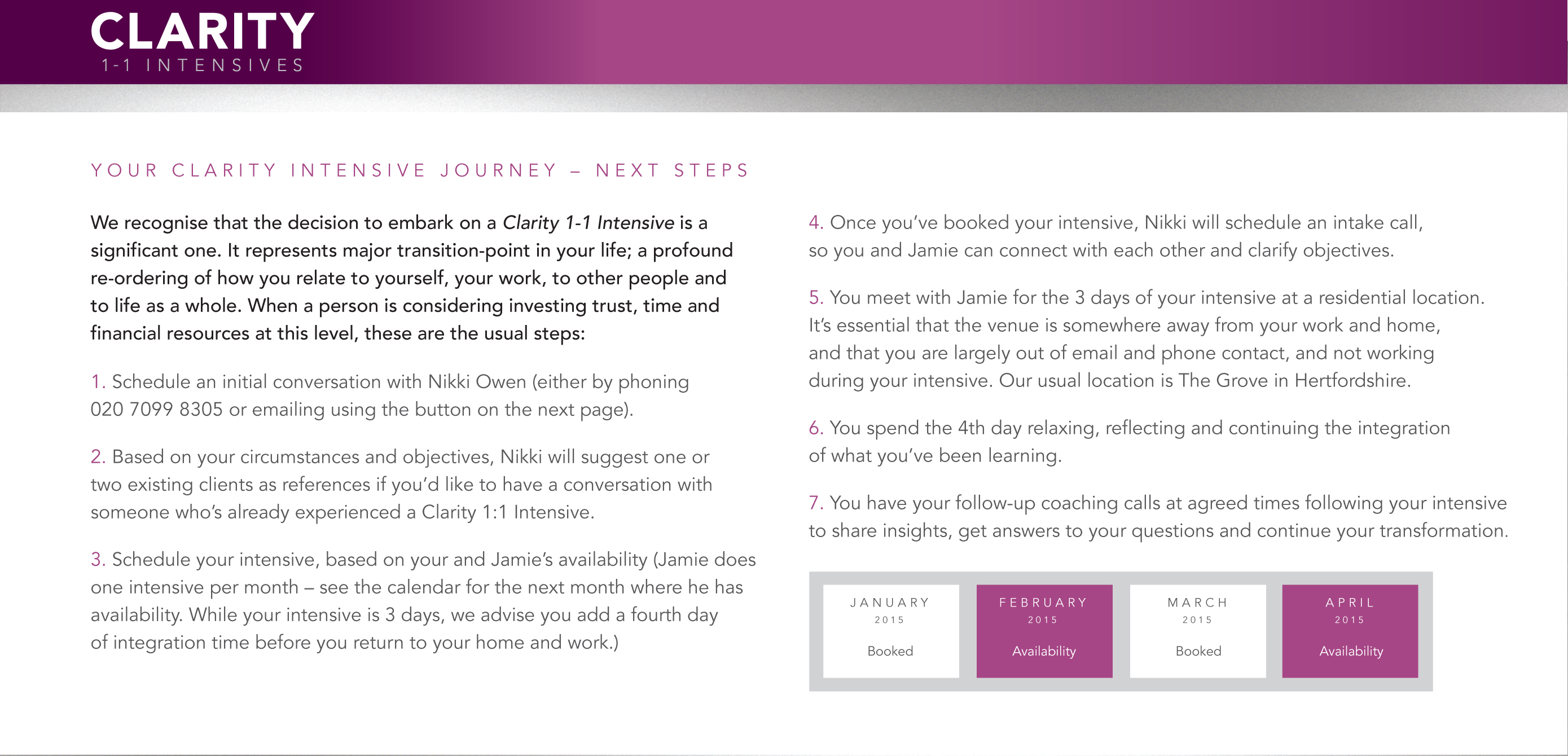 clarity schedule connect